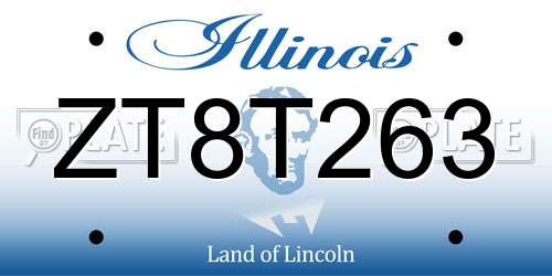 ZT8T263 Illinois License Plate