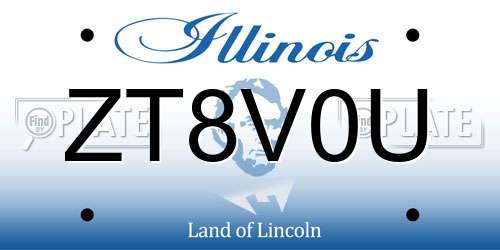 ZT8V0U Illinois License Plate