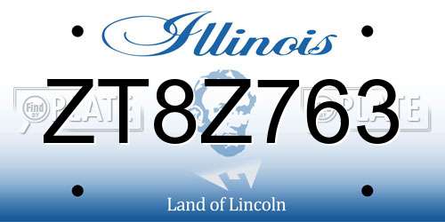 ZT8Z763 Illinois License Plate