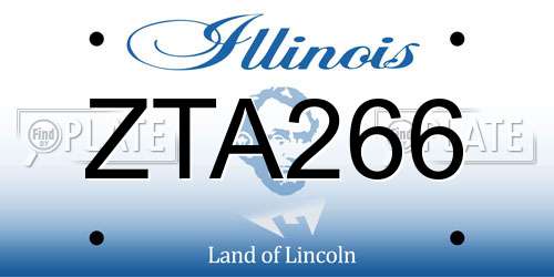ZTA266 Illinois License Plate