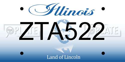ZTA522 Illinois License Plate