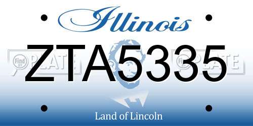 ZTA5335 Illinois License Plate