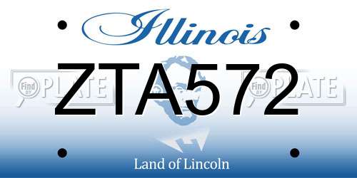 ZTA572 Illinois License Plate