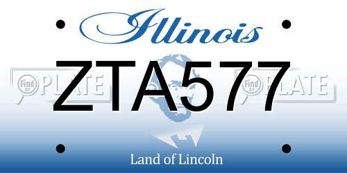 ZTA577 Illinois License Plate