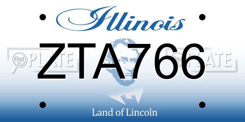 ZTA766 Illinois License Plate