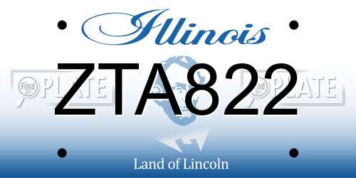ZTA822 Illinois License Plate