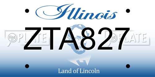 ZTA827 Illinois License Plate