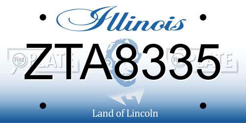 ZTA8335 Illinois License Plate
