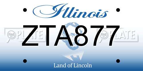 ZTA877 Illinois License Plate