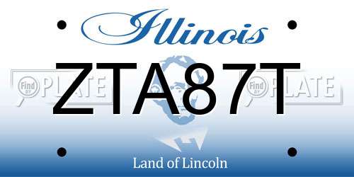 ZTA87T Illinois License Plate