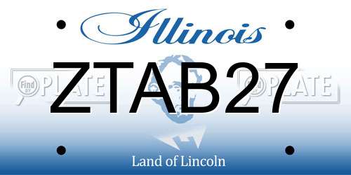 ZTAB27 Illinois License Plate