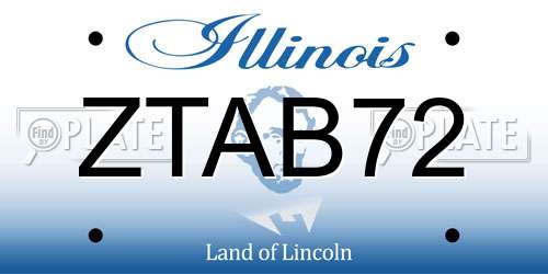 ZTAB72 Illinois License Plate