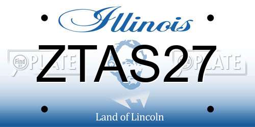 ZTAS27 Illinois License Plate