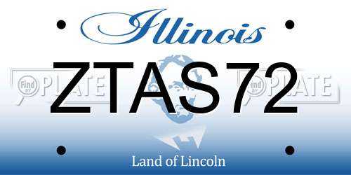 ZTAS72 Illinois License Plate