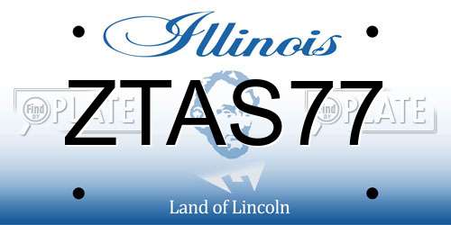 ZTAS77 Illinois License Plate