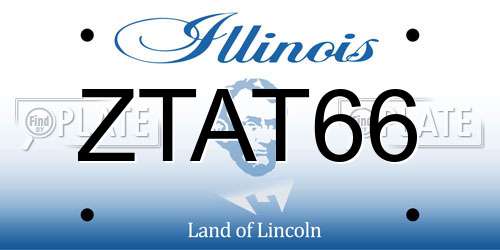 ZTAT66 Illinois License Plate
