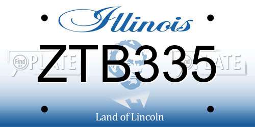 ZTB335 Illinois License Plate