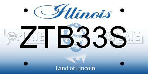 ZTB33S Illinois License Plate