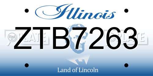 ZTB7263 Illinois License Plate