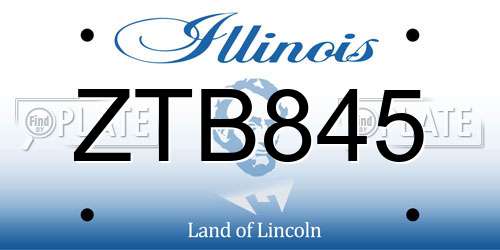 ZTB845 Illinois License Plate