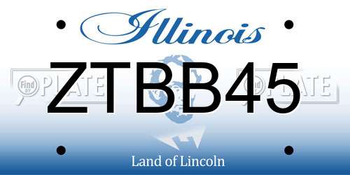 ZTBB45 Illinois License Plate