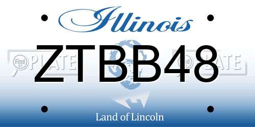 ZTBB48 Illinois License Plate
