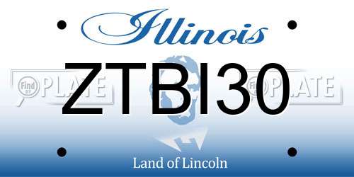 ZTBI30 Illinois License Plate