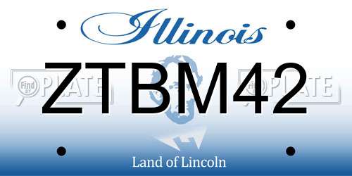 ZTBM42 Illinois License Plate