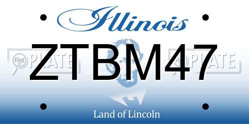 ZTBM47 Illinois License Plate
