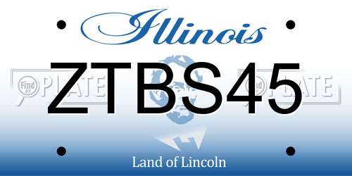 ZTBS45 Illinois License Plate