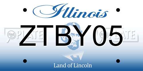 ZTBY05 Illinois License Plate
