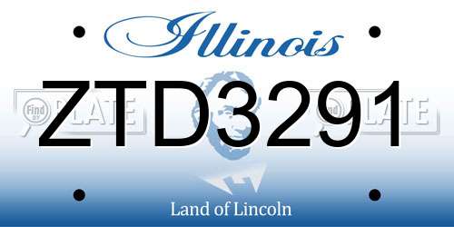 ZTD3291 Illinois License Plate