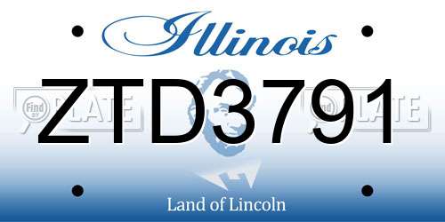 ZTD3791 Illinois License Plate
