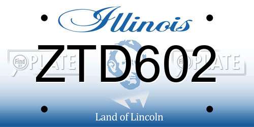 ZTD602 Illinois License Plate