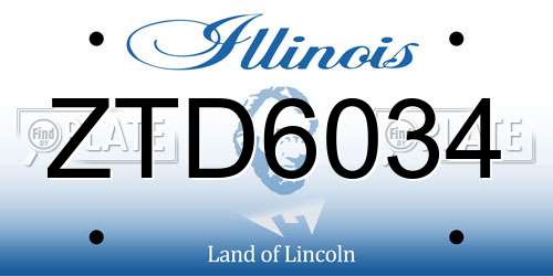 ZTD6034 Illinois License Plate