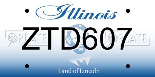 ZTD607 Illinois License Plate