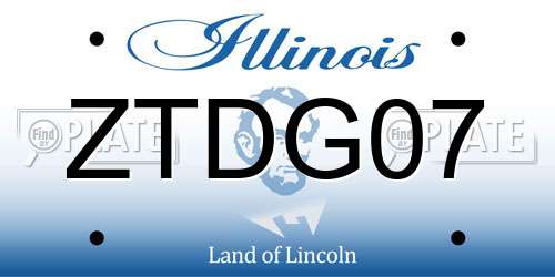ZTDG07 Illinois License Plate