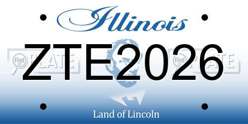 ZTE2026 Illinois License Plate