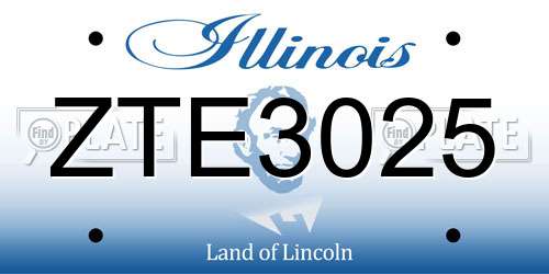 ZTE3025 Illinois License Plate
