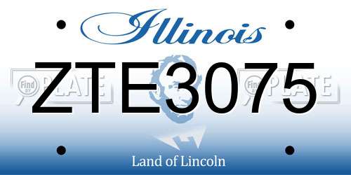 ZTE3075 Illinois License Plate