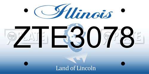 ZTE3078 Illinois License Plate