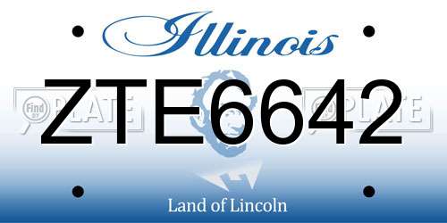 ZTE6642 Illinois License Plate