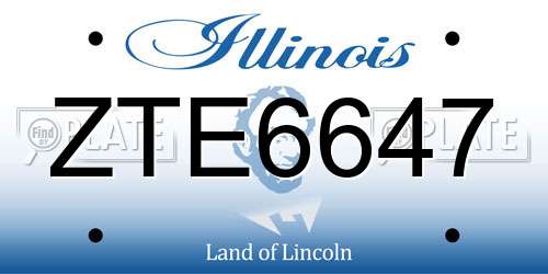 ZTE6647 Illinois License Plate