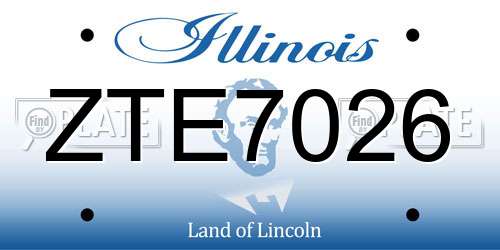 ZTE7026 Illinois License Plate