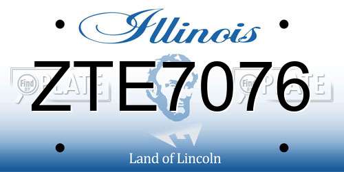 ZTE7076 Illinois License Plate