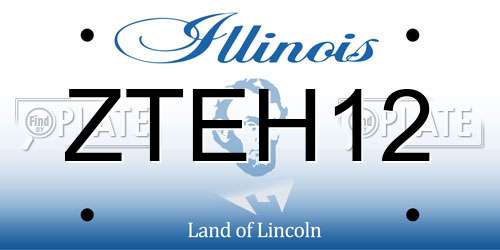 ZTEH12 Illinois License Plate