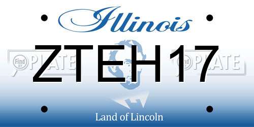 ZTEH17 Illinois License Plate