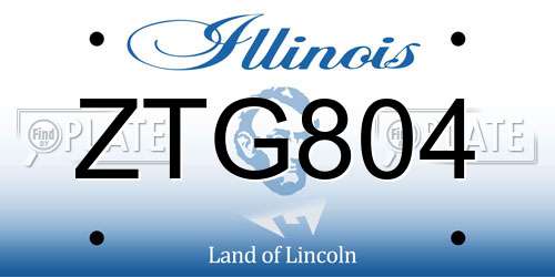 ZTG804 Illinois License Plate