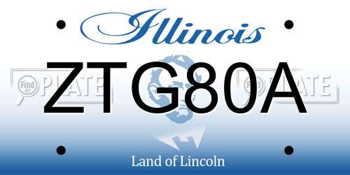 ZTG80A Illinois License Plate