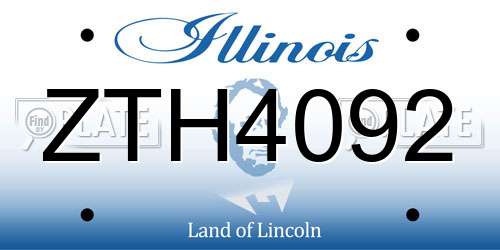 ZTH4092 Illinois License Plate